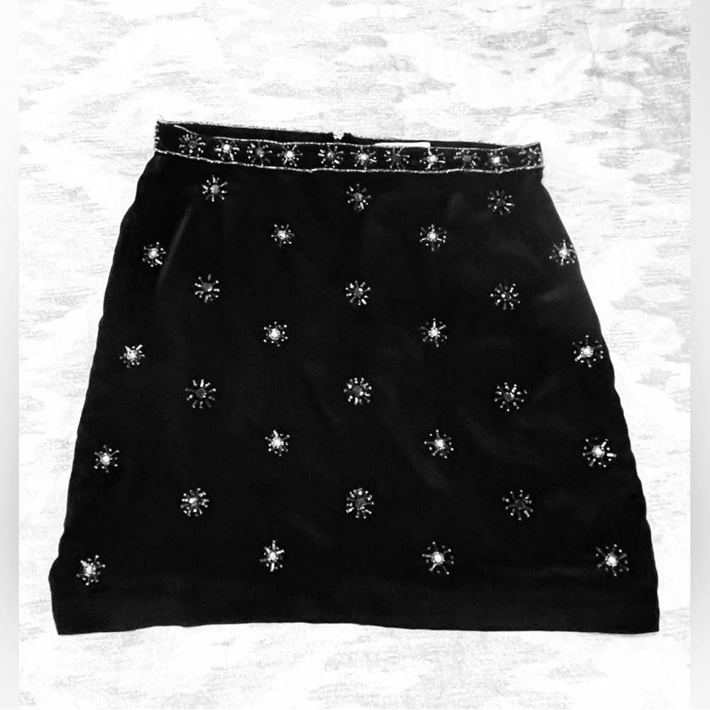 Reitmans Black and White Sequin Mini Skirt